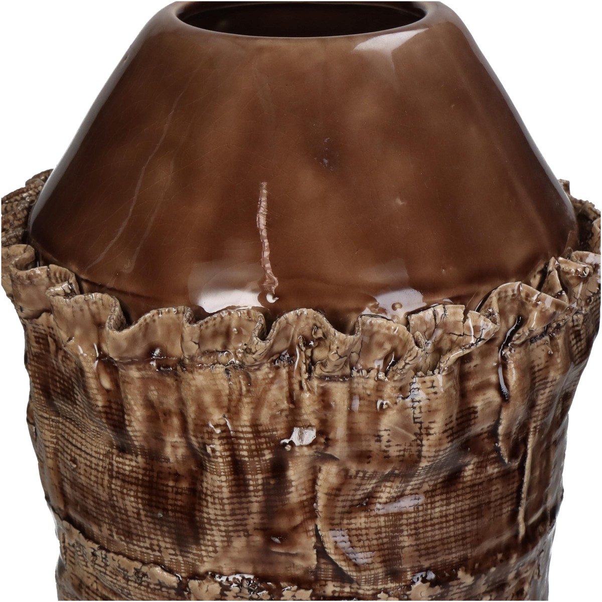 Schilliger Sélection  Vase marron en grès Brun 18.5x18.5x37cm