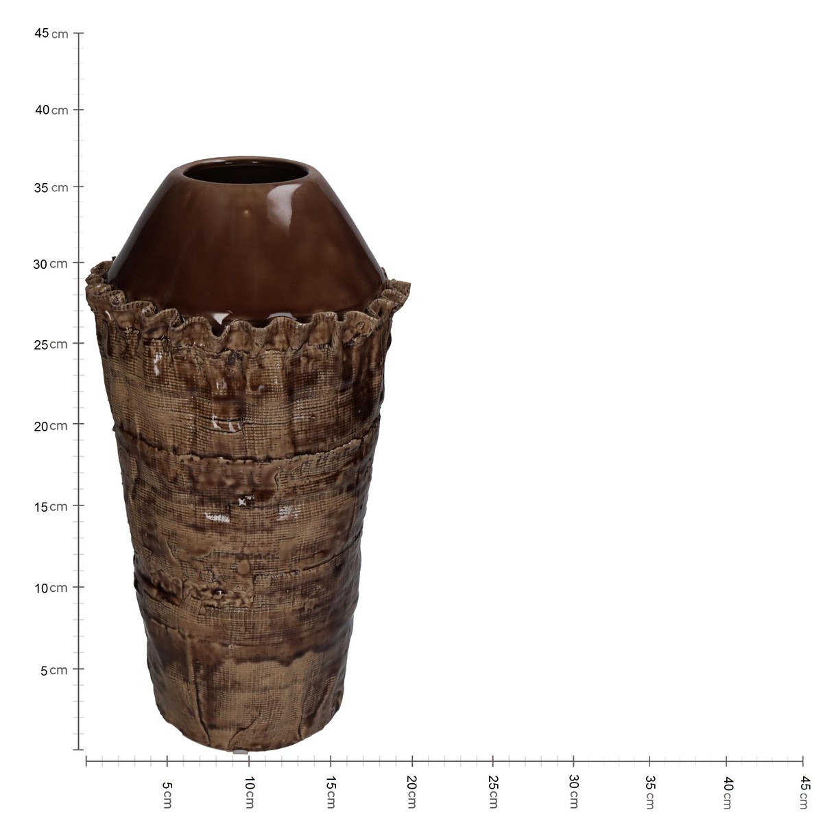 Schilliger Sélection  Vase marron en grès Brun 18.5x18.5x37cm