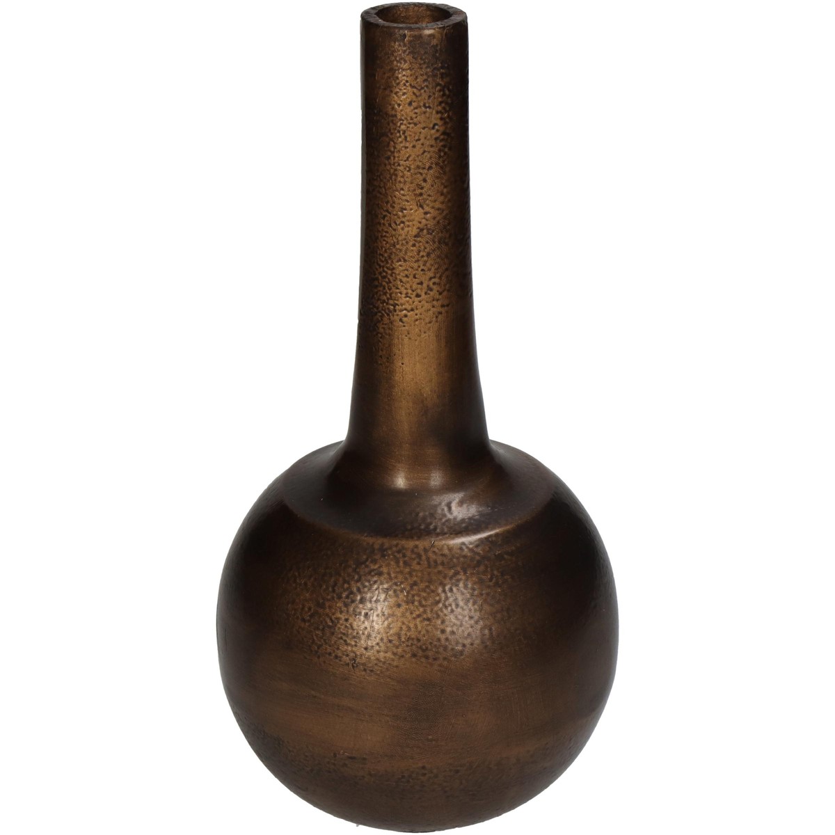 Schilliger Sélection  Vase boule col long en aluminium bronze Brun bronze 11x11x23cm