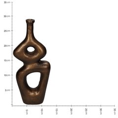 Schilliger Sélection  Vase géométrique soliflore en aluminium bronze Brun bronze 11x5x29cm