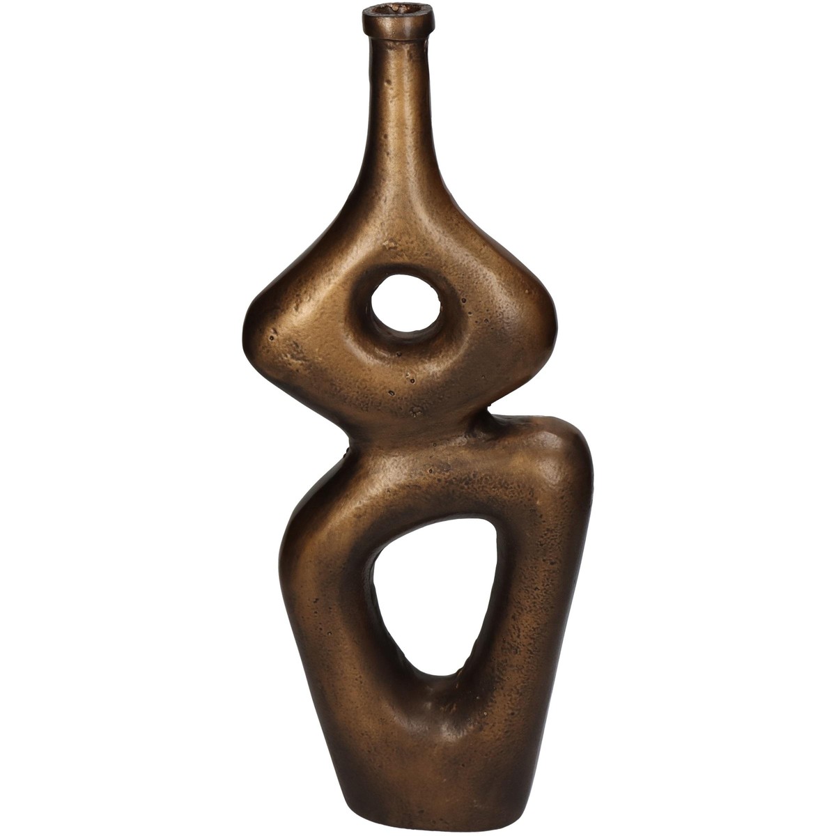 Schilliger Sélection  Vase géométrique soliflore en aluminium bronze Brun bronze 16x5x39cm
