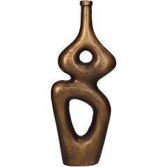 Schilliger Sélection  Vase géométrique soliflore en aluminium bronze Brun bronze 16x5x39cm