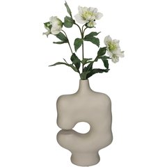 Schilliger Sélection  Vase organique en résine Blanc crème 19x8.8x29.5cm