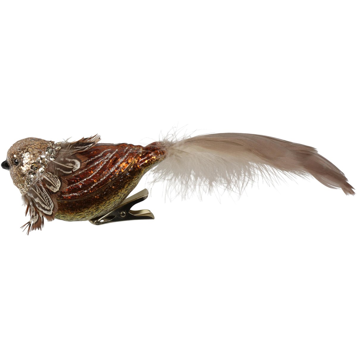 Schilliger Sélection  Oiseau en verre sur clip Brun 18.4cm