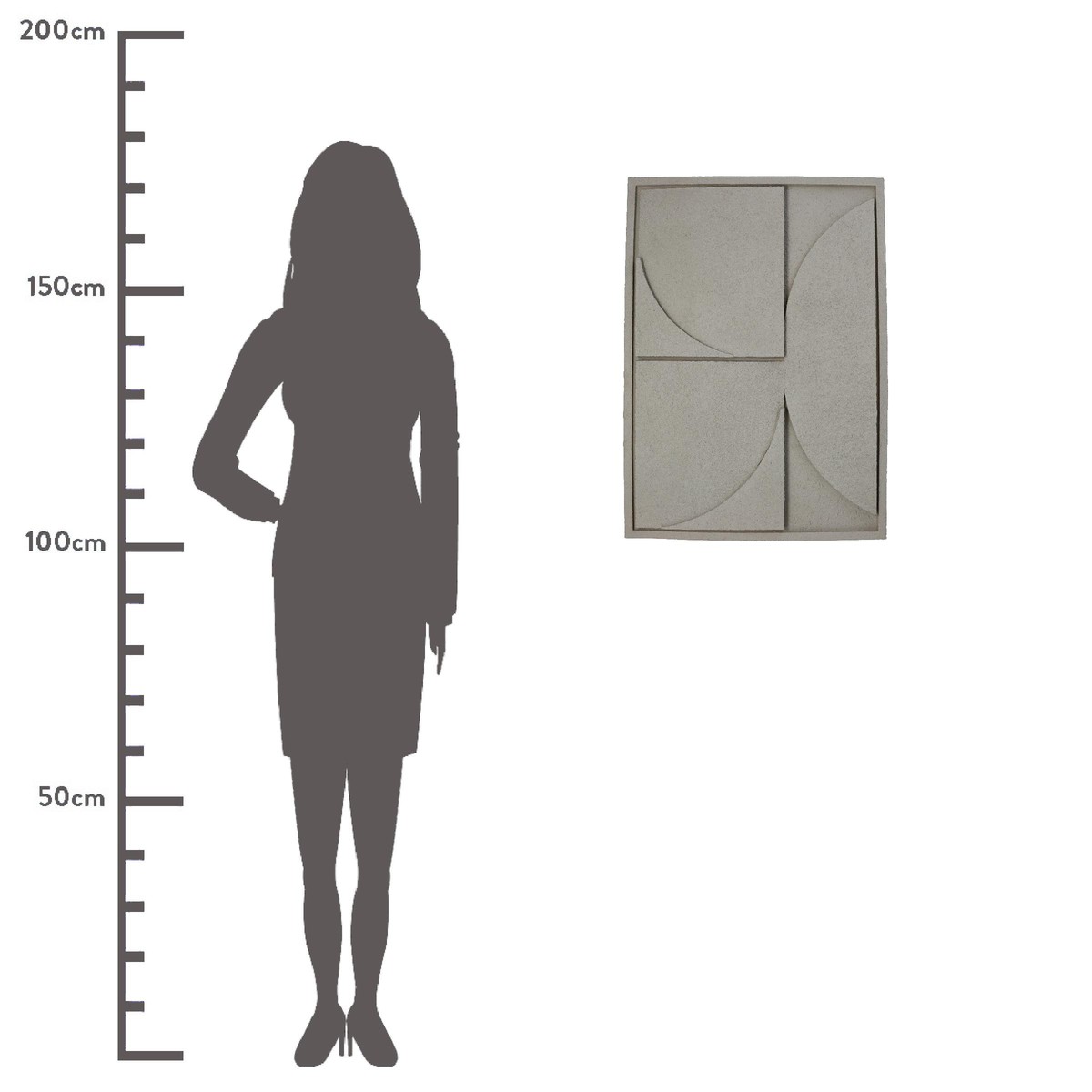 Schilliger Sélection  Tableau Géométrique 8 blanc  49.5x4.5x69.5cm
