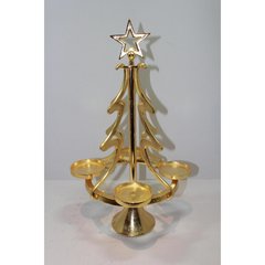 Schilliger Sélection  Sapin bougeoir 4 bougies or Jaune or 55cm
