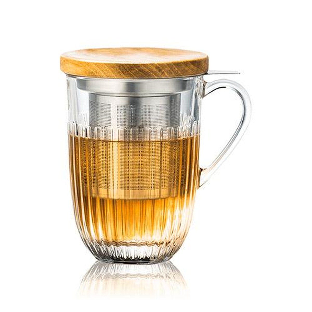 Kusmi Tea  Tisanière 40Cl Ouessant en verre, couvercle en bambou  40CL