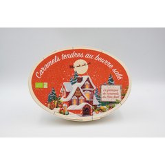 La Maison D'Armorine  Boite bois ovale caramel du Père Noël Bio  250gr
