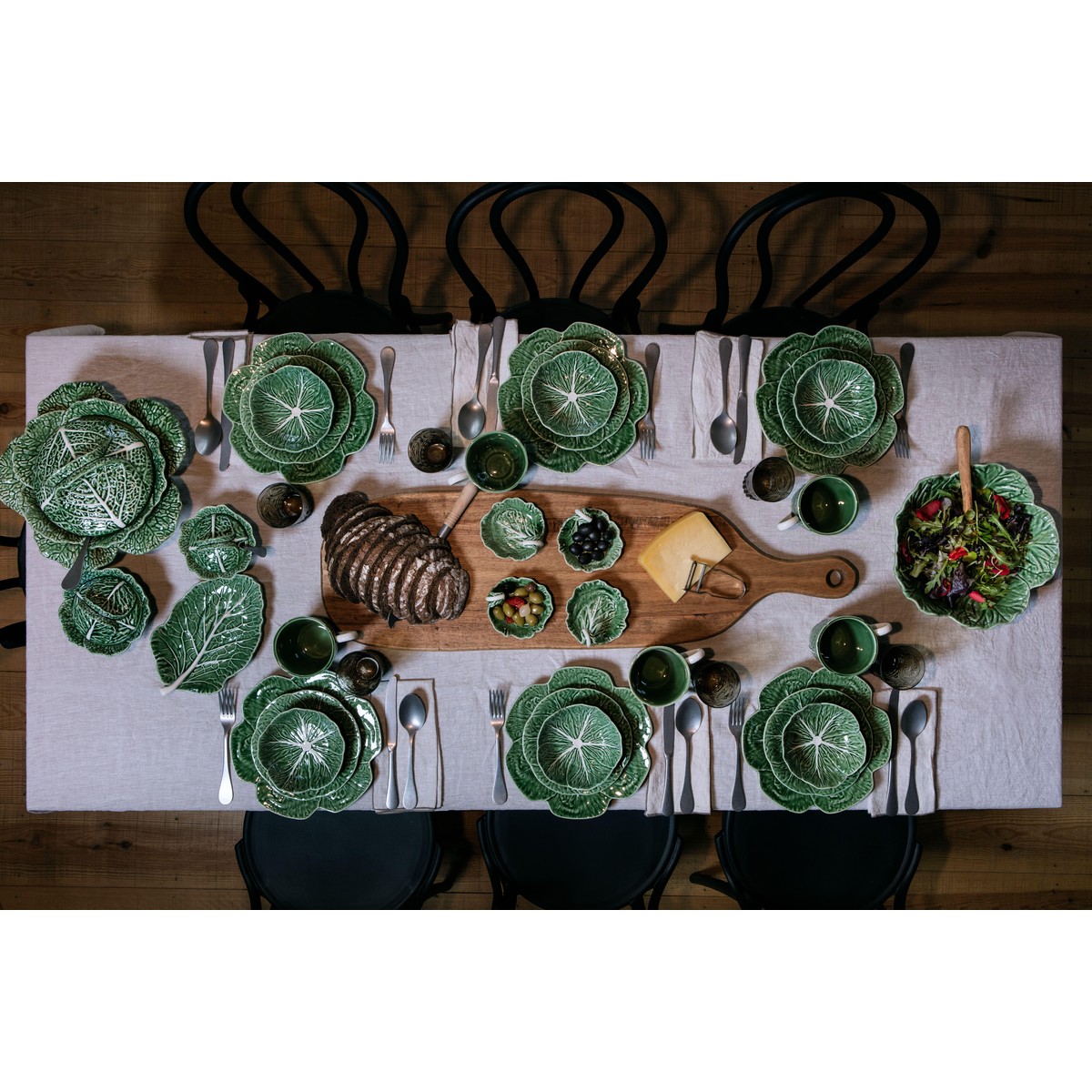 Bordallo Choux Plateau à fromage avec cloche Choux Sans couleur 35x17.5cm