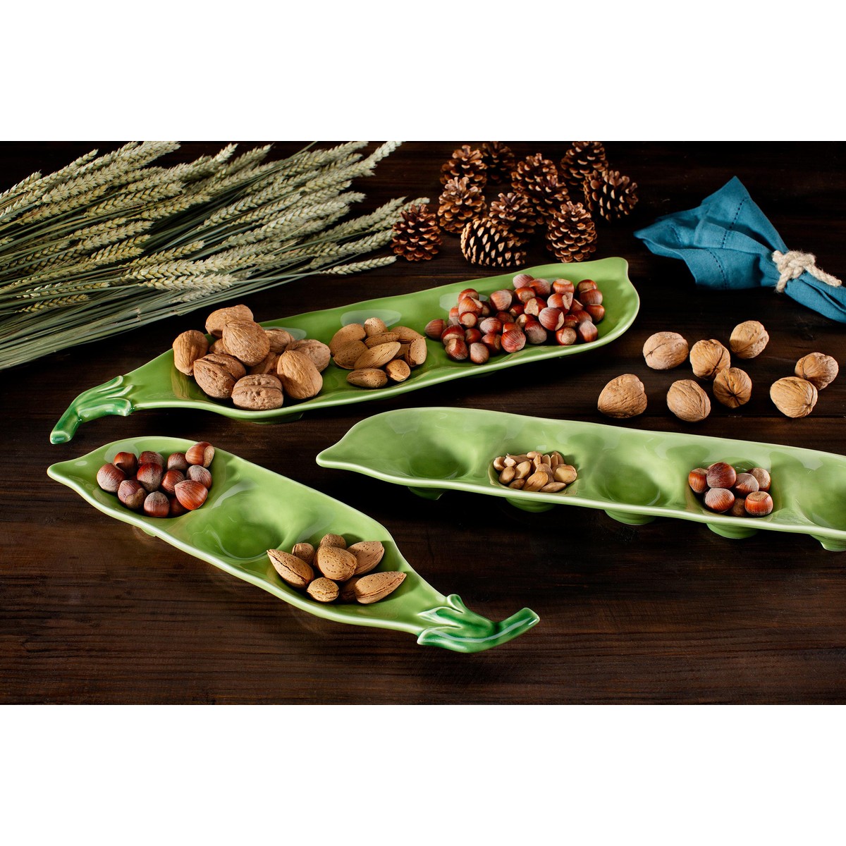 Bordallo Petit-pois Plat Petit-pois 4 compartiments  46.4x10x4cm