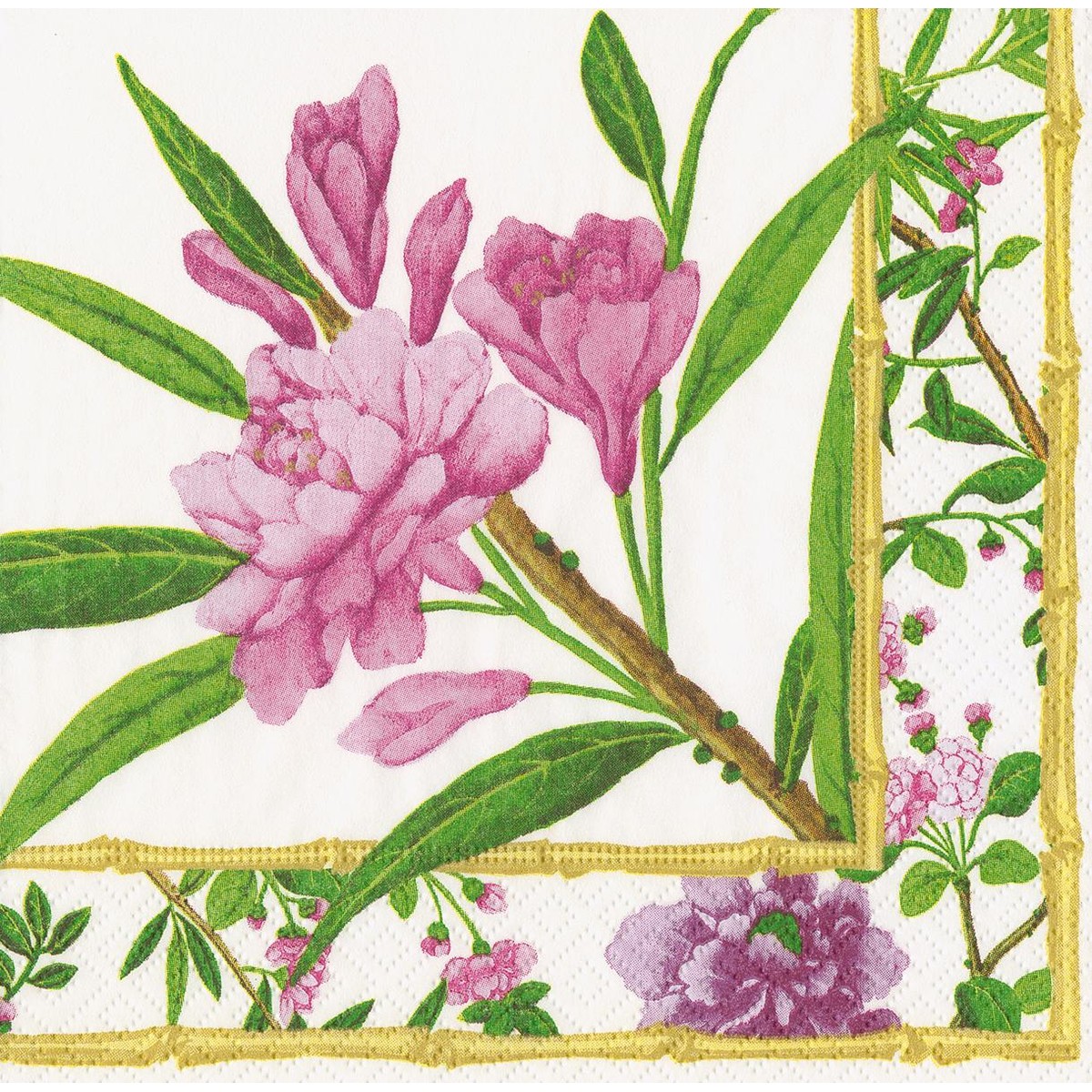 Caspari  Serviette Cocktail Wellington Blanc ivoire 25x25cm