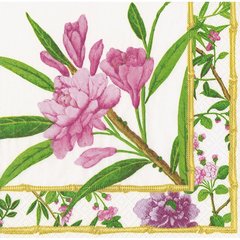 Caspari  Serviette Cocktail Wellington Blanc ivoire 25x25cm