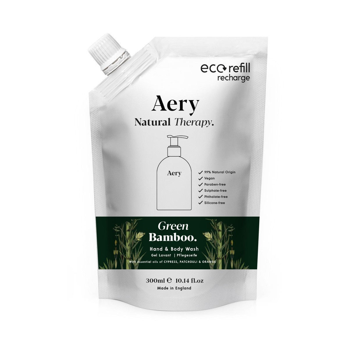 Liquide, Schilliger Sélection Botanical Recharge Savon Green Bamboo mains &  corps Sans couleur 300ml