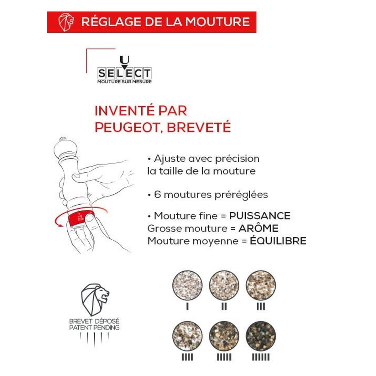 Peugeot  Moulin à Poivre PARIS U'SELECT, 30cm Noir de carbone 30cm