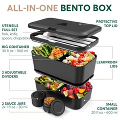   Boite Bento Compact Noir 1.2L