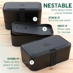   Boite Bento Compact Noir 1.2L