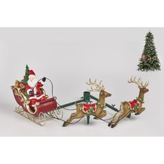 Schilliger Sélection  Père Noël en traineau avec ses rennes pour sapin  78.8x45.5x29.5cm