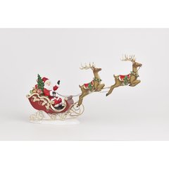 Schilliger Sélection  Père Noël dans son traineau à poser  57.3x16.8x38.5cm