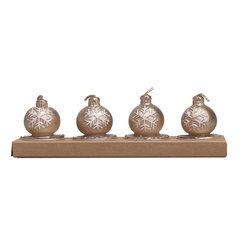 Schilliger Design  Bougie Boule de Noël en boite 4pcs Sans couleur 4x 3.8cm