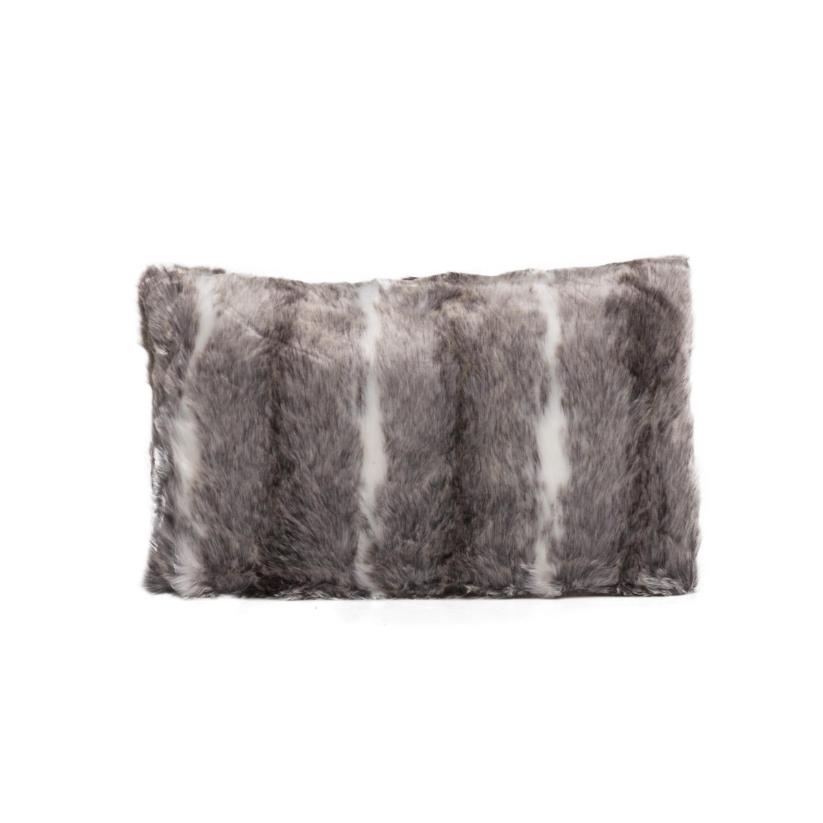 Schilliger Design Loup Coussin Fourrure Loup rayé Gris souris 50x30cm