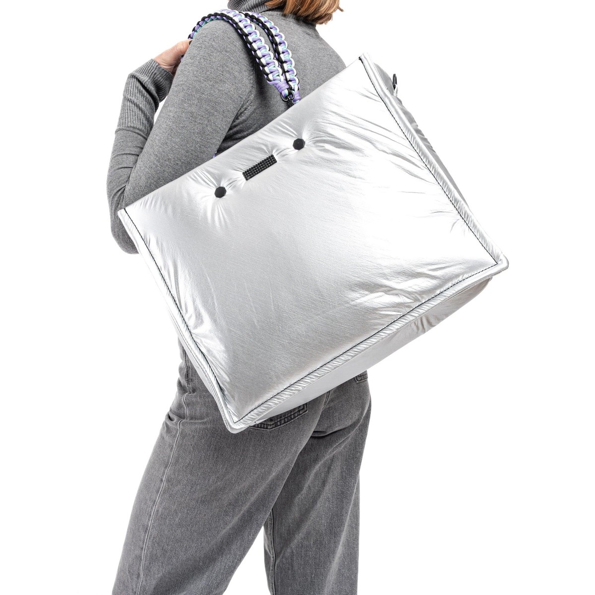   Sac Cabas FLEX Gris argent 41x33cm