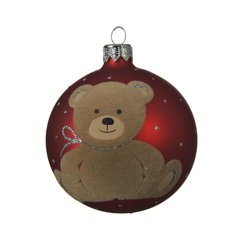 Schilliger Sélection  Boule Nounours 80mm Rouge cerise 8cm