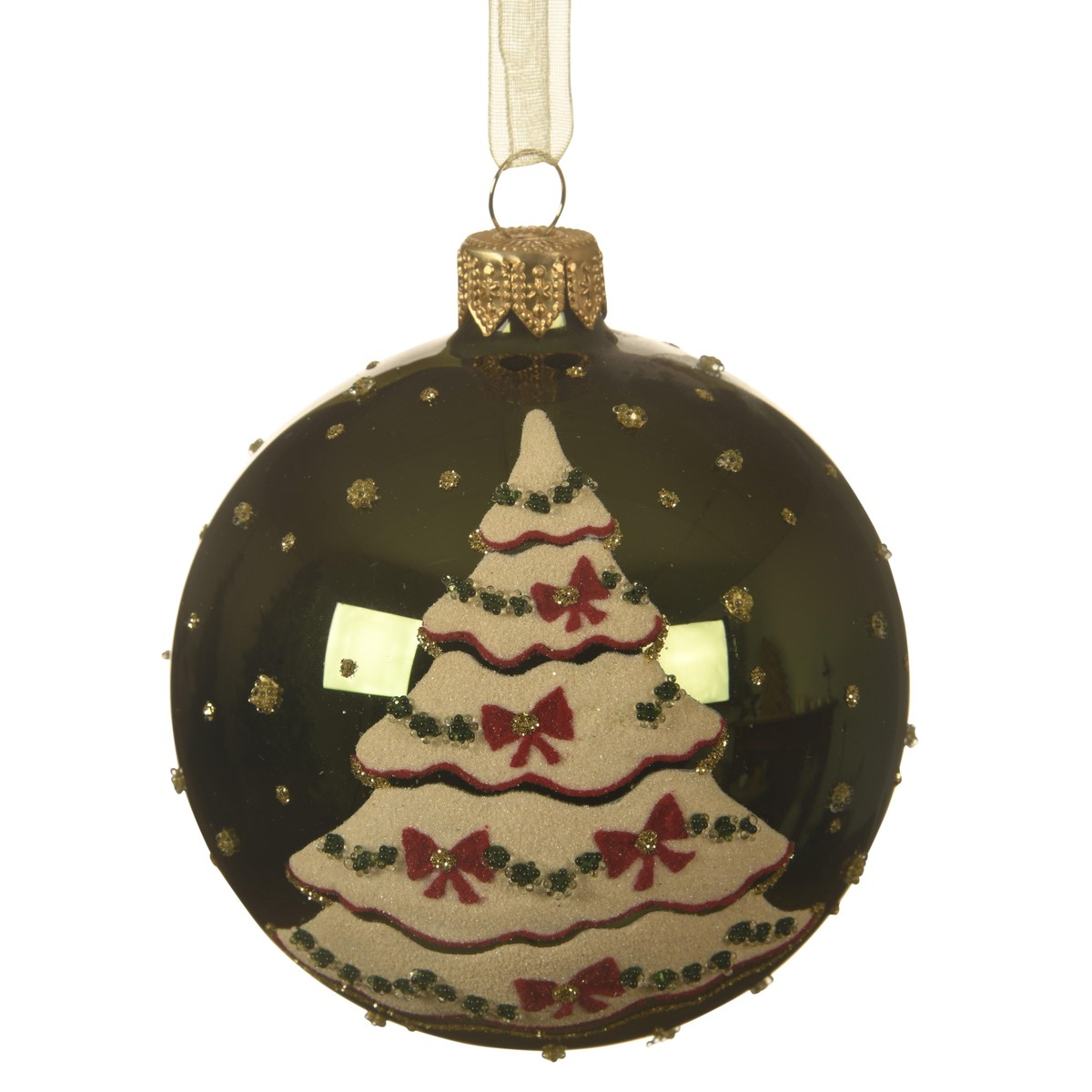 Schilliger Sélection  Boule Sapin Vert 80mm Vert sapin 8cm