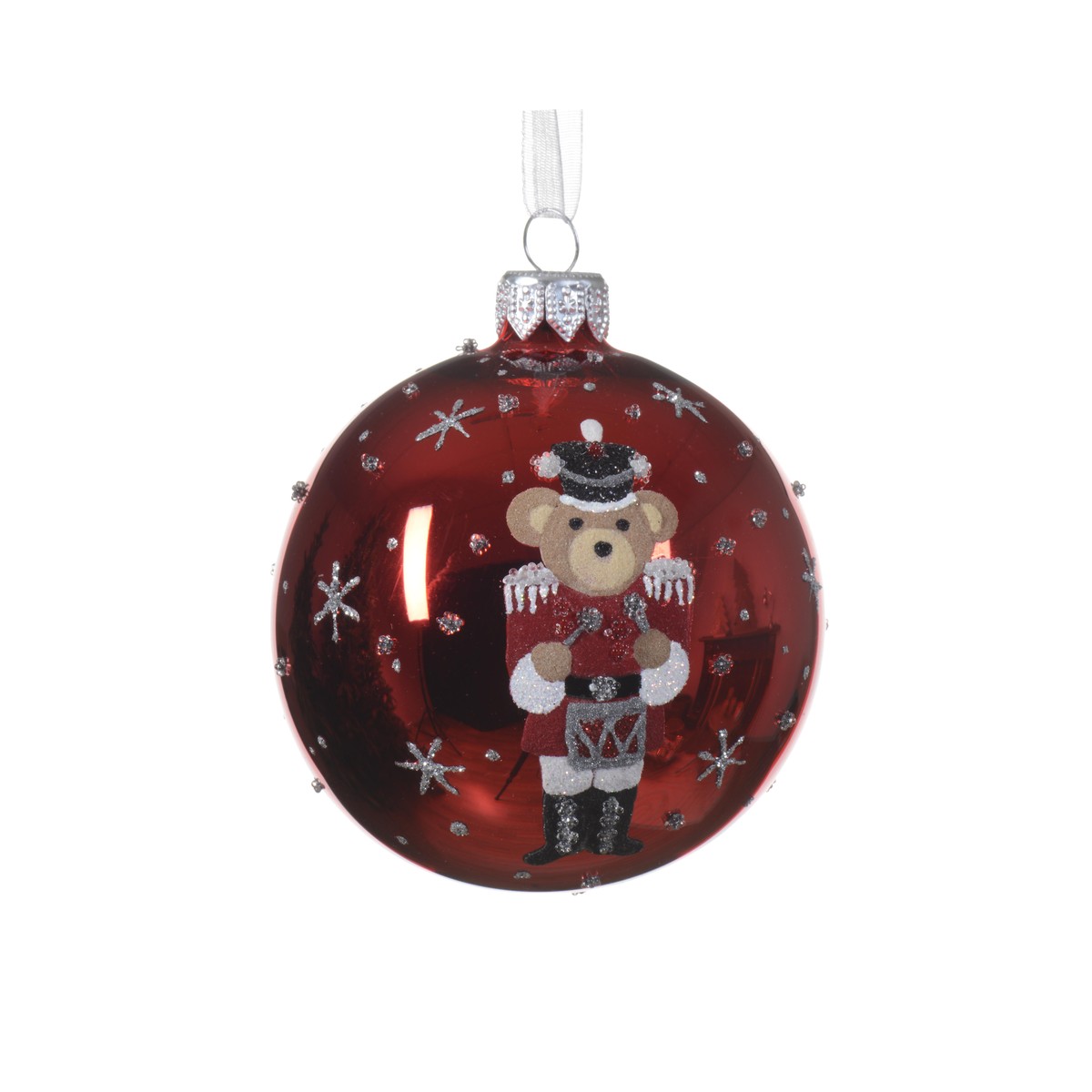 Schilliger Sélection  Boule Nounourscracker 80mm Rouge cerise 8cm