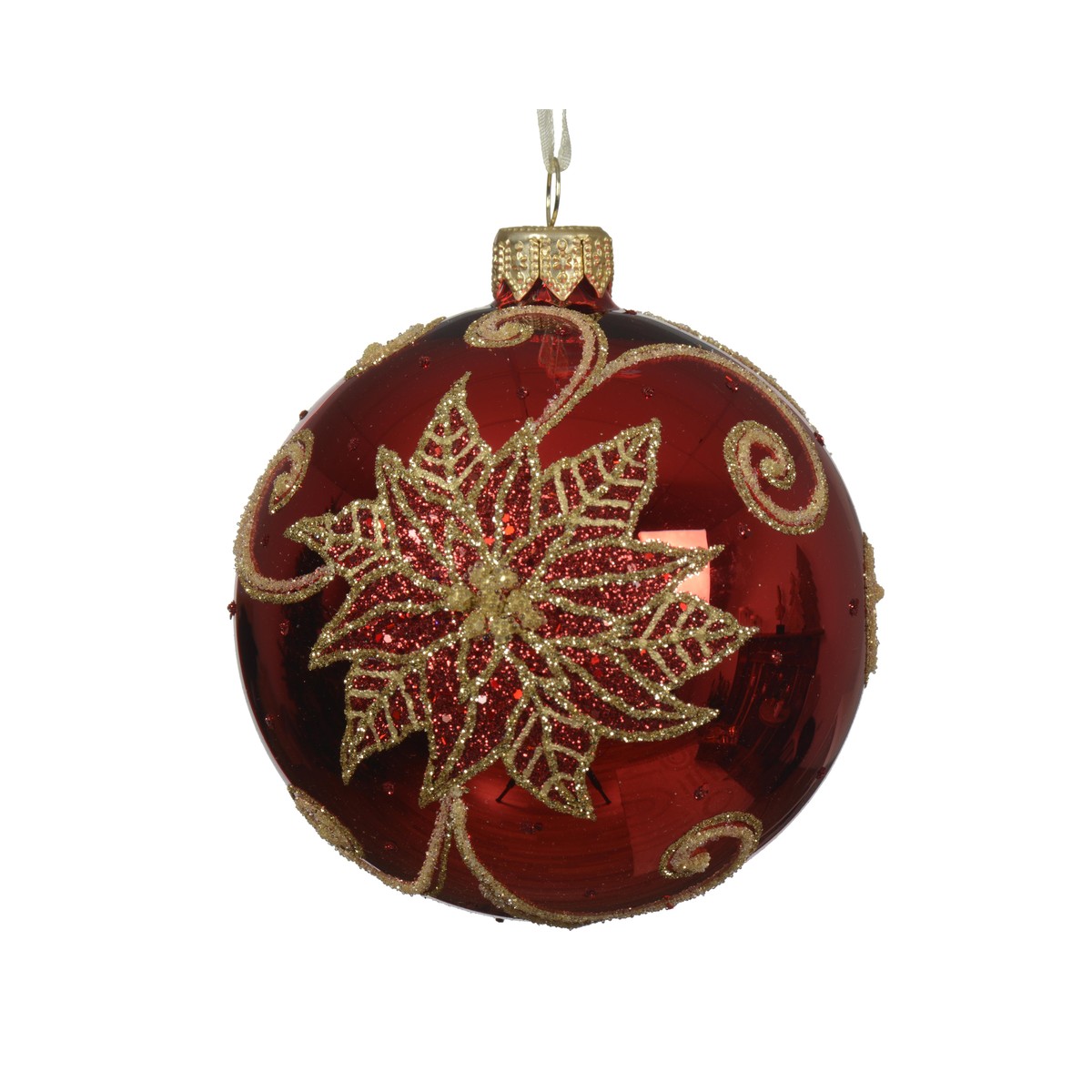 Schilliger Sélection  Boule Poinsettia rouge Rouge cerise 8cm