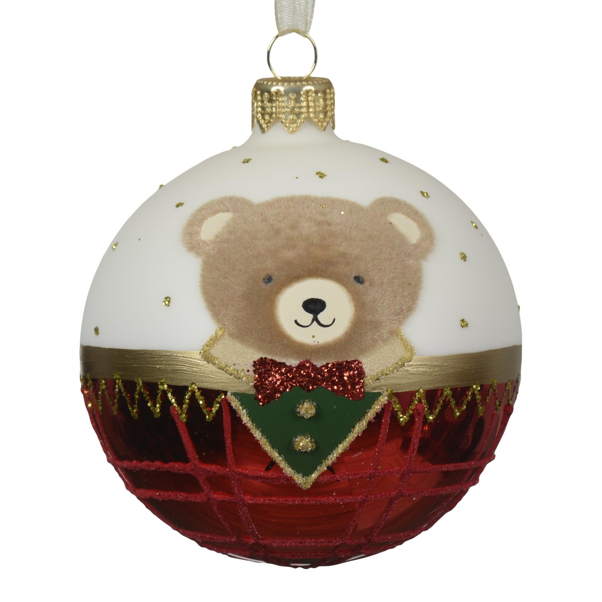 Schilliger Sélection  Boule Ourson nœud papillon rouge 80mm Rouge cerise 8cm