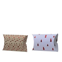 Schilliger Sélection  Boite cadeaux Sapins ou étoiles rouge  13.5x5x15cm