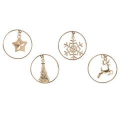 Schilliger Sélection  Ronds de serviettes Noël 4pcs Jaune or 