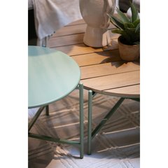 Solavita Peacock Set Peacock (1 canapé 2 places. 2 fauteuils.2 tables basses) Vert pistache Emprise au sol: 319x128x73cm