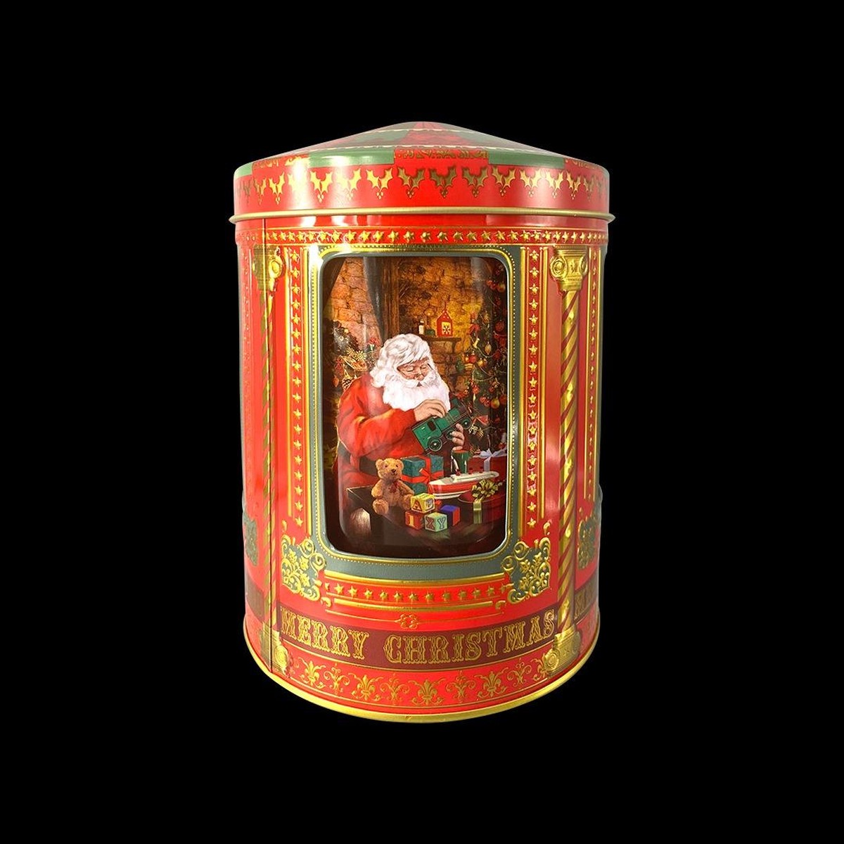 Schilliger Sélection  Boite à Biscuits Carousel Père Noël Musical  12x16cm