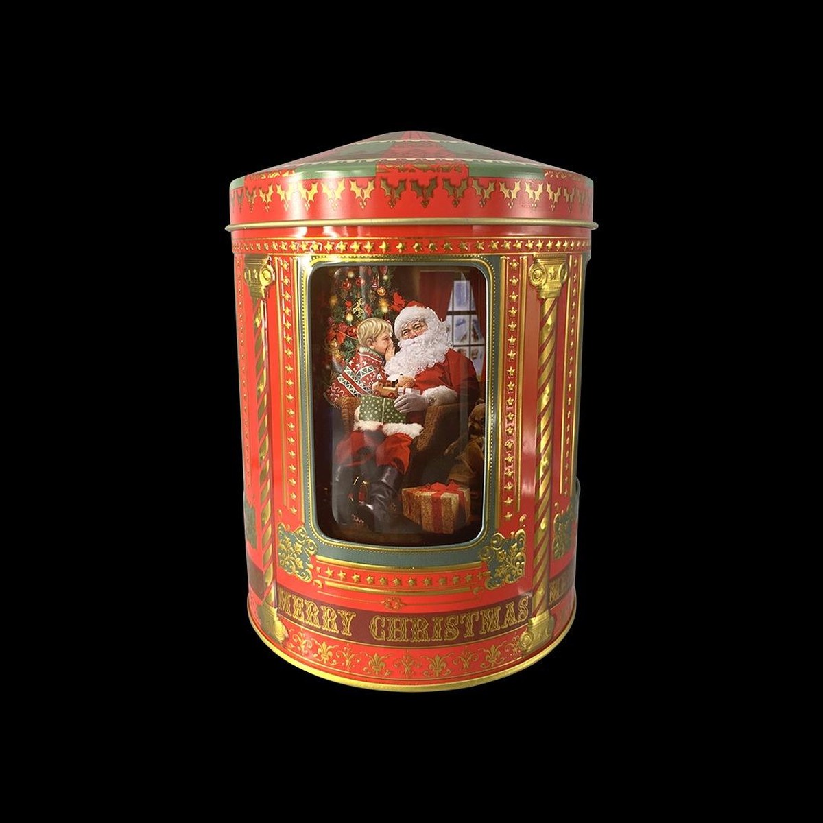 Schilliger Sélection  Boite à Biscuits Carousel Père Noël Musical  12x16cm