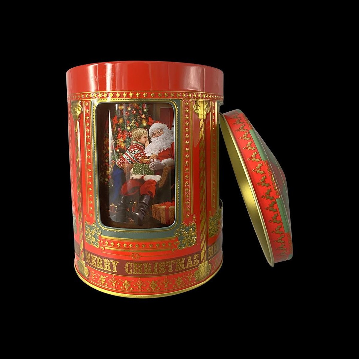 Schilliger Sélection  Boite à Biscuits Carousel Père Noël Musical  12x16cm