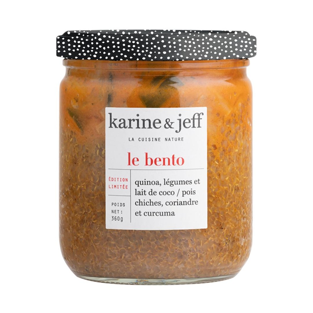KARINE & JEFF  Bento Quinoa Pois chiches, coriandre, lait de coco  360gr