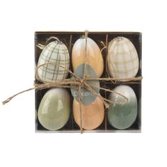 Schilliger Sélection  Œufs de Pâques à suspendre orange & vert 6pcs  5x7.5cm