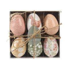 Schilliger Sélection  Œufs de Pâques décorés à suspendre 6pcs  5x7.5cm