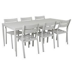 Brafab Bigby Table de repas Bigby Gris perle 195x90x73 cm