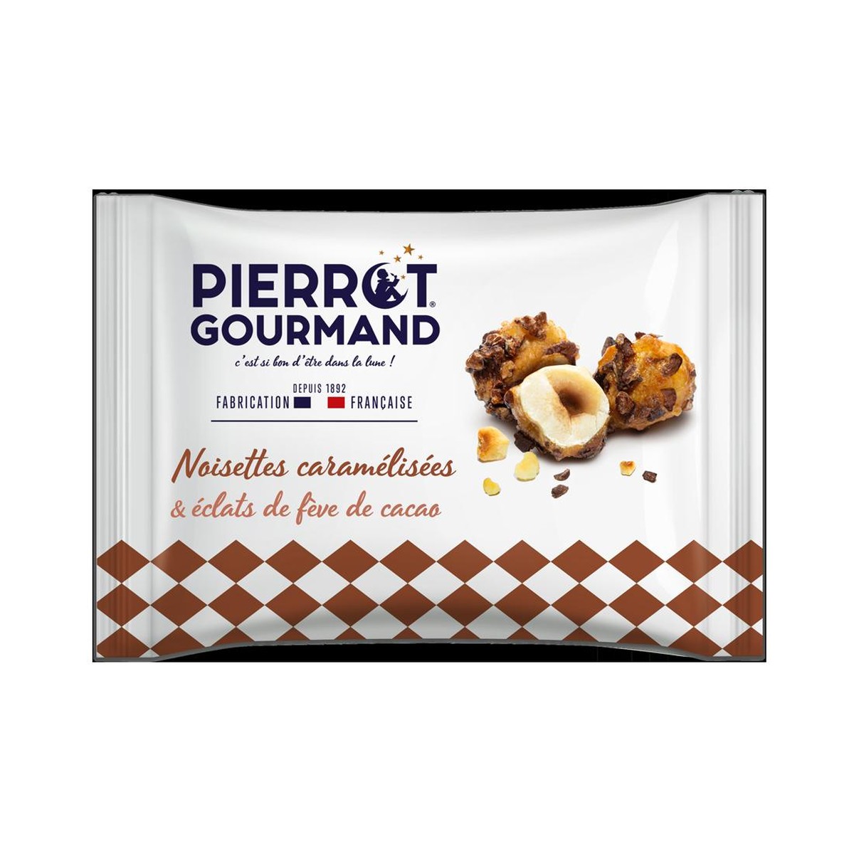 Pierrot gourmand  Snack Noisettes caramélisées & Eclats de fèves de Cacao  45gr