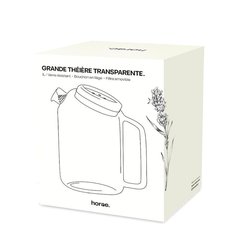 Horea Horae Grande théière transparente en verre résistant Sans couleur 1L
