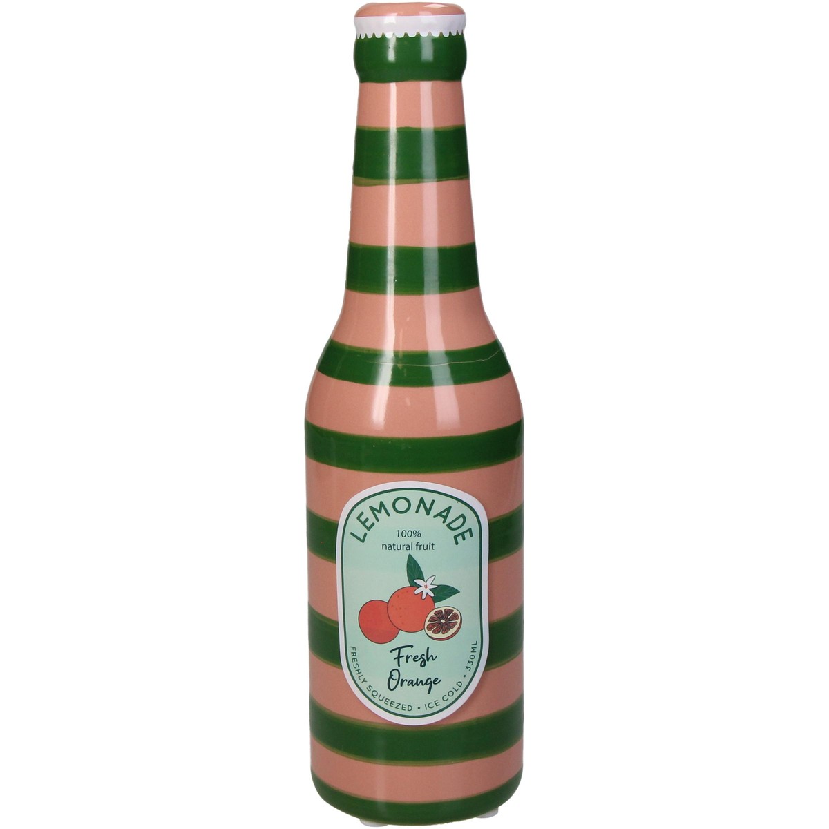   Vase Bouteille Limonade orange  6.5x6.5x24cm