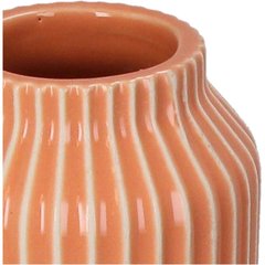   Vase ligné orange en céramique  9.5x9.5x26cm
