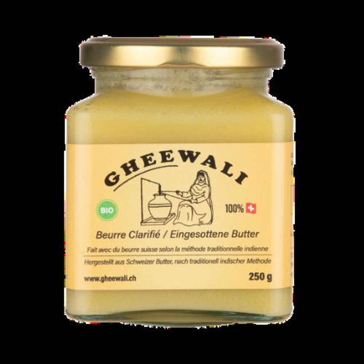   Ghee, beurre clarifié 100% bio et suisse Sans couleur 250gr