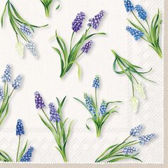 Ihr  Serviettes Lunch Spring Muscari cream  33x33cm