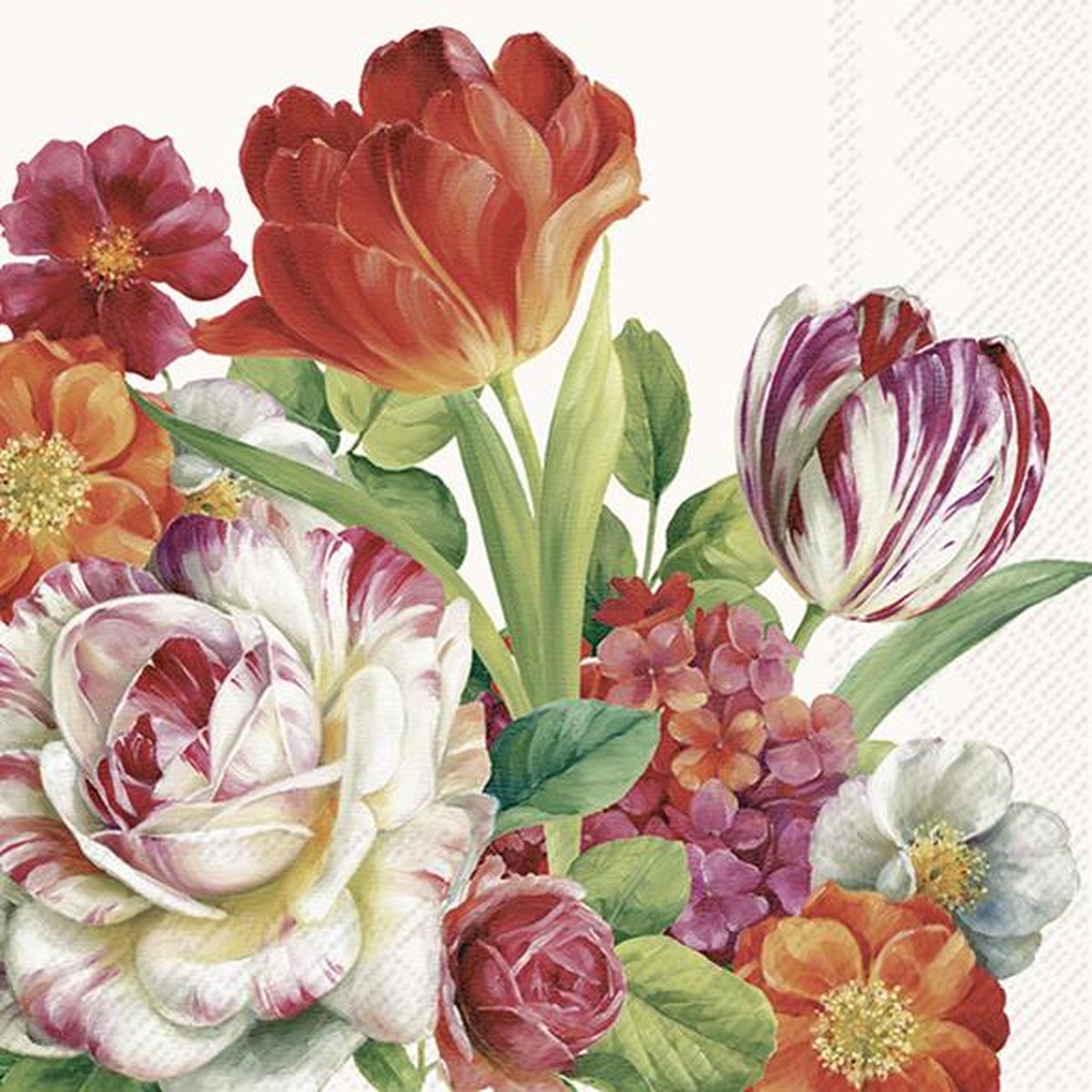 Ihr  Serviettes Cocktail Blooming in Spring, cream  25x25cm