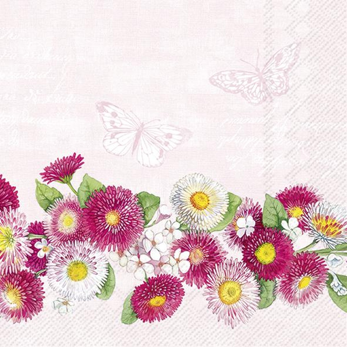 Ihr  Serviettes Cocktail Bellies Wreath rose  25x25cm