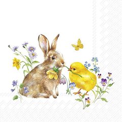 Ihr  Serviettes Lunch Bunny and Chick  33x33cm