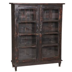 Les Restaurés, by Schilliger Les Restaurés, by Schilliger Vitrine 2 portes en teck ancien coloré Sans couleur 115x34x140cm